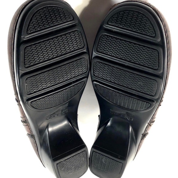 Dansko Sienna Brush Off Brown Leather Clogs 37 - Picture 6 of 8